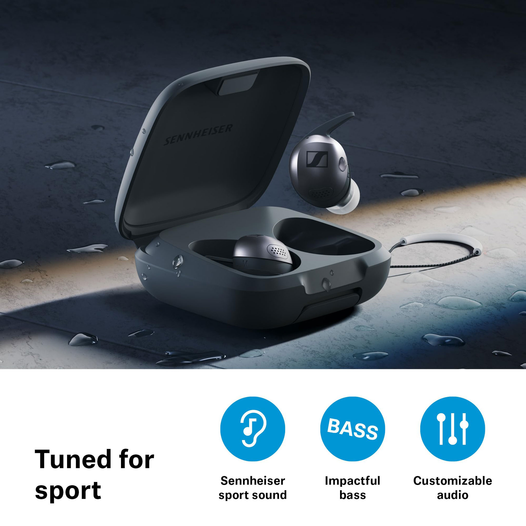 【新品未開封】SENNHEISER SPORTS True Wireless SENNHEISER SPORT TRUE WIRELESS IN-EAR HEADPHONES BLACK by